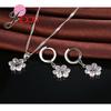 Charm Valentine Couple Gift 925 Sterling Silver Jewelry Sets Fashion Cubic Zircon Snowflake Design Necklace Earrings
