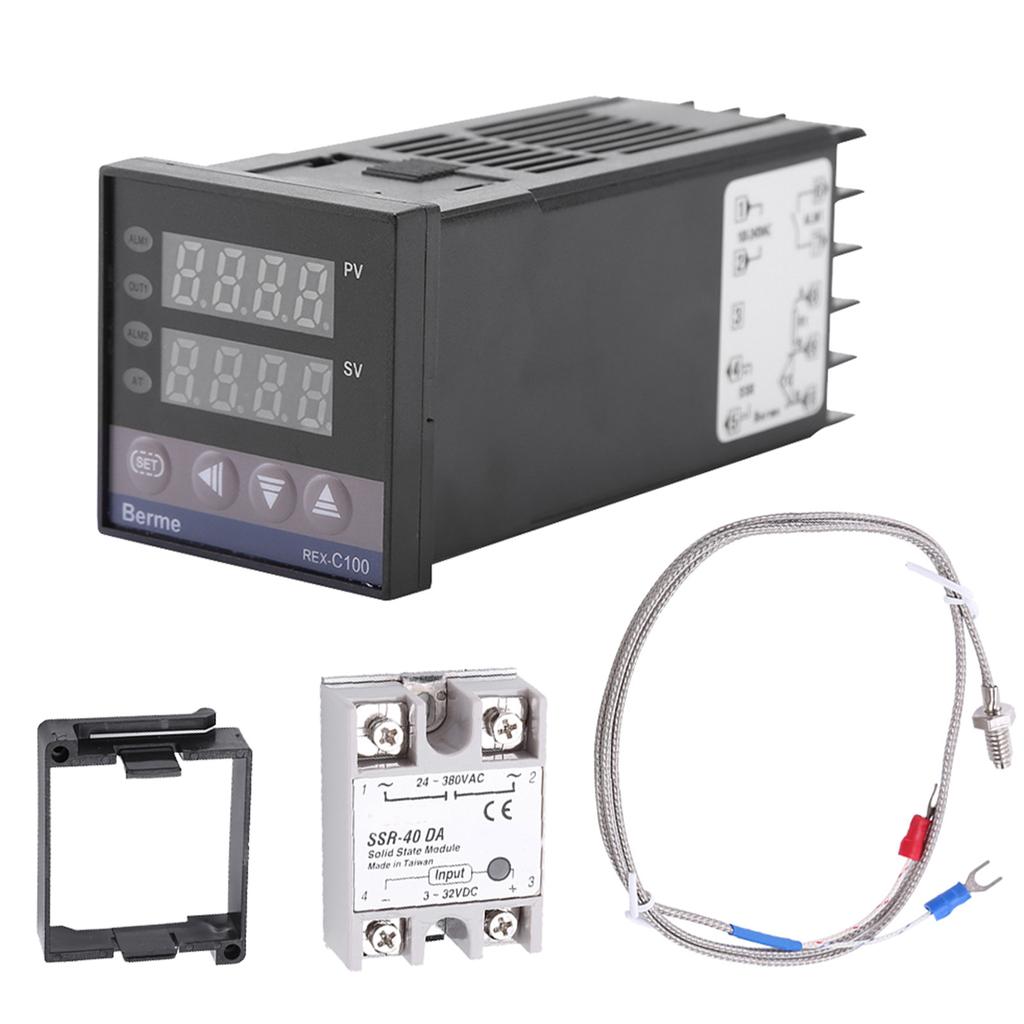 0 celsius 1300 celsius Alarm REX C100 Digital LED PID Temperature Controller Kits AC110V 240V
