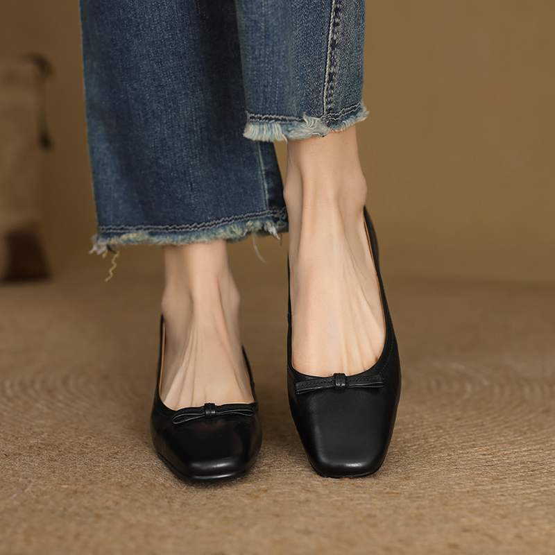 Krazing Pot Модные женские туфли из коровьей кожи весна-осень на низком каблуке с круглым носком и бабочкой на плоской подошве