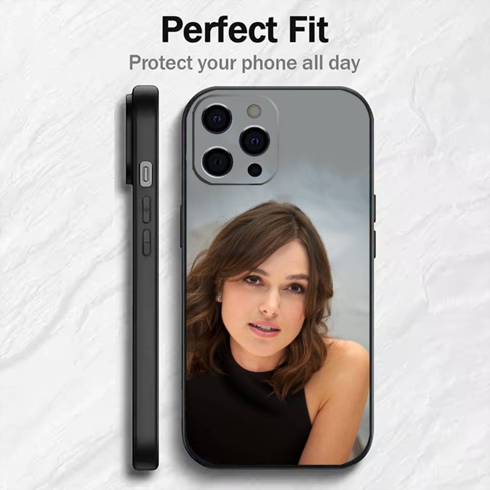 Чехол для телефона с изображением актрисы Киры Найтли Для iPhone 17, 16, 15, 14, 13, 12 Plus, Max Мягкий силиконовый черный чехол