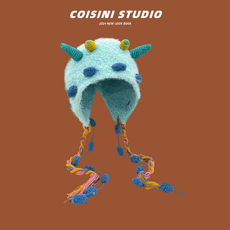 Милые медвежьи ушки Тедди флис вязаный разноцветный пуловер шапка для женщин зимние теплые защитные наушники Able Straps шапки-бомберы