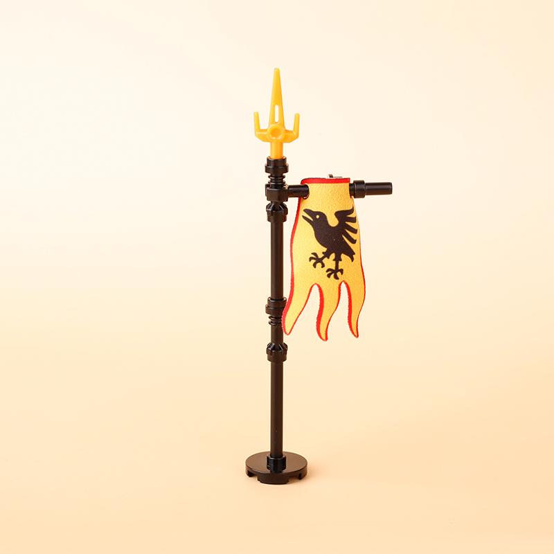 Средневековые военные флаги, серия «Военный замок», рыцарь, солдат, воин, аксессуары, строительные блоки, Древний Священный Рим, кирпичики, игрушки, подарки.