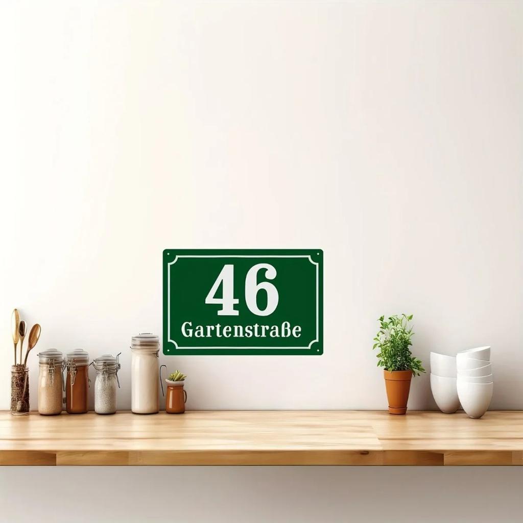 Personalized Retro Metal House Number Sign Indoor Outdoor Wall Decor