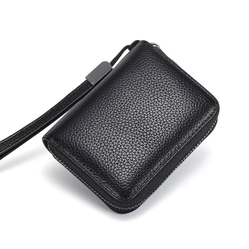 Модный держатель для удостоверений личности, кошелек для кредитных карт, сумка для мужчин и женщин, небольшая мелочь, монета, ключи, карты, сумка на молнии с ручным ремешком