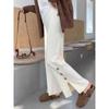 Women's Autumn and Winter Casual Straight Open Knit Trousers