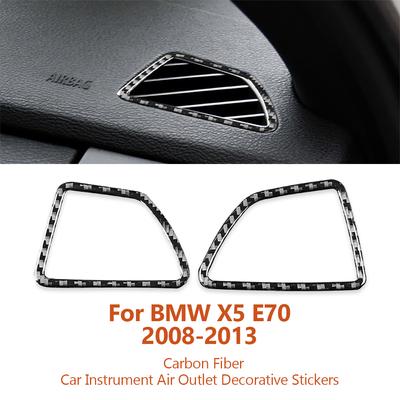 Для BMW X5 E70 X6 E71 2008-2013 Автомобильный стайлинг Карбоновый автомобильный приборный воздухозаборник Декоративные наклейки Аксессуары для салона автомобиля