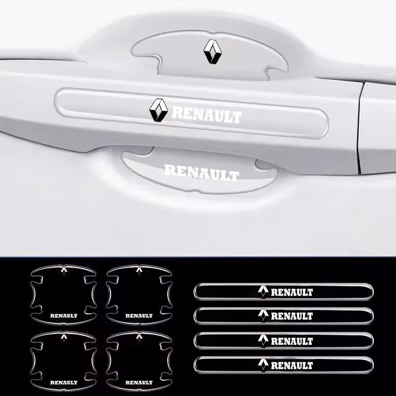 2026 Hot For Renault Hub Caps For Renault Megane 2 3 4 Twingo Clio Talisman Captur Traf 8pcs Car Door Handle Transparent Protect