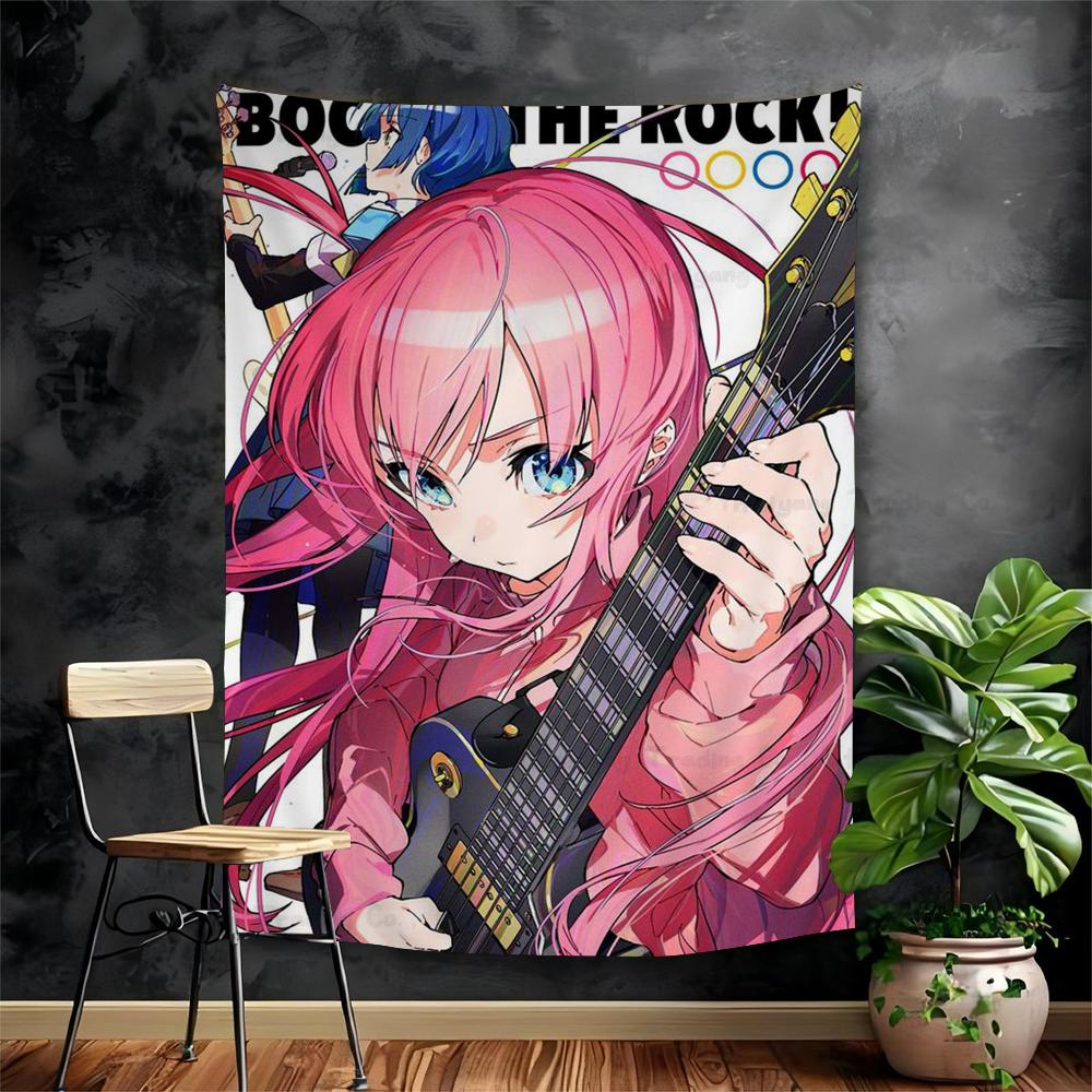 Аниме Певица BBocchi The RRock Мультяшный Гобелен Хиппи Цветочные Настенные Ковры Декор Комнаты Общежития Арт Домашний Декор