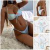 3Pcs/Set Halter Shirring Adjustable Straps Bikini Skirt Set Tie Dye Print Bra Briefs Mesh Yarn Cover Up for Water Activity