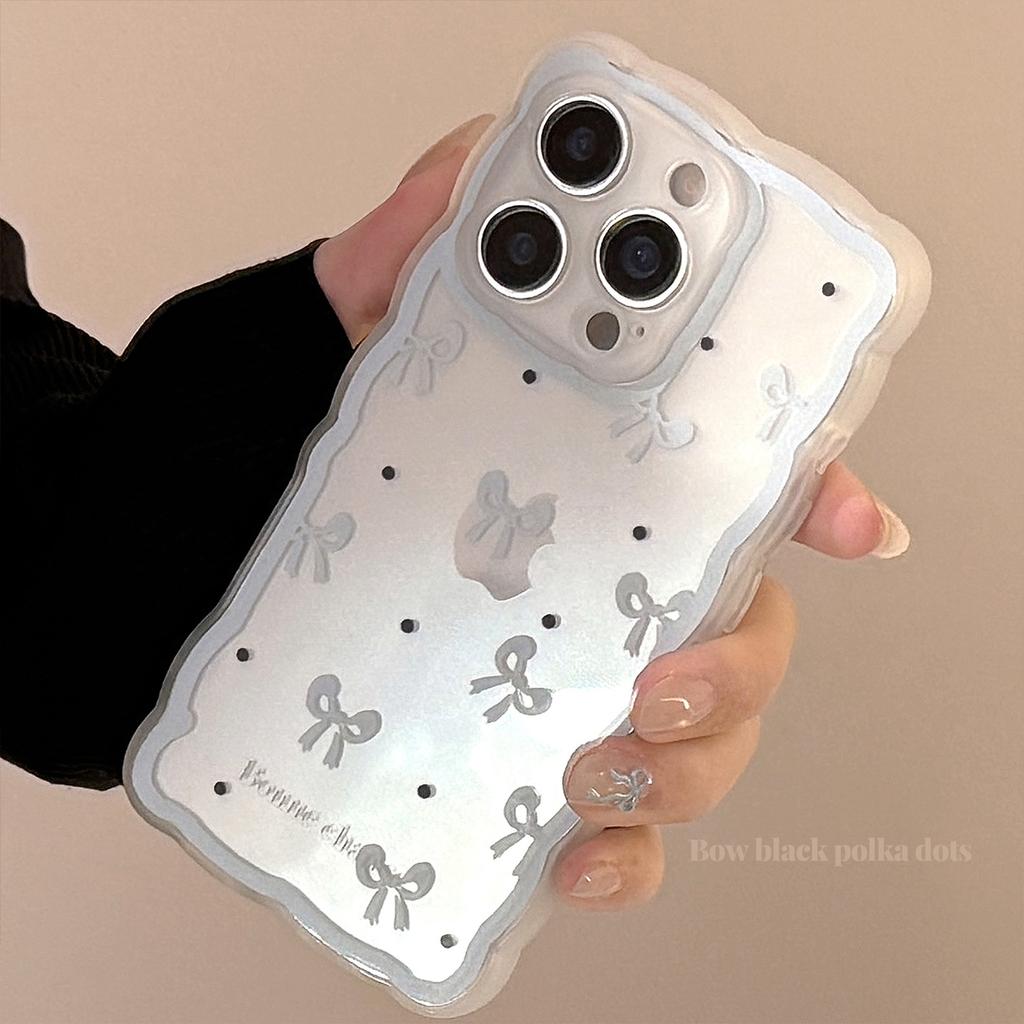 Синий бант Подходит для Iphone16promax Apple 15 Чехол для мобильного телефона 11 Прозрачный 13 Нишевый 1412