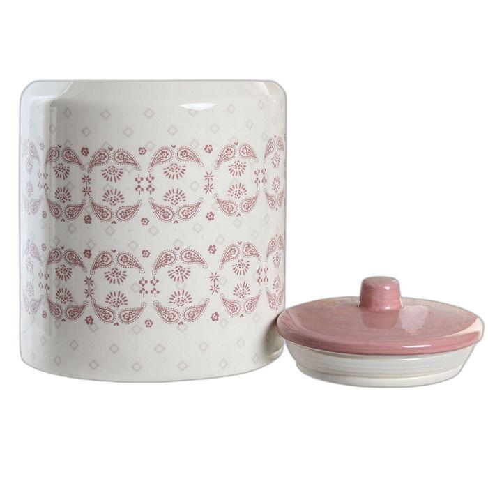 Pot dolomite - DKD Home Decor - Blanc/Rose - Aluminium - 15,5x15,5x21 cm - Lave-vaisselle compatible