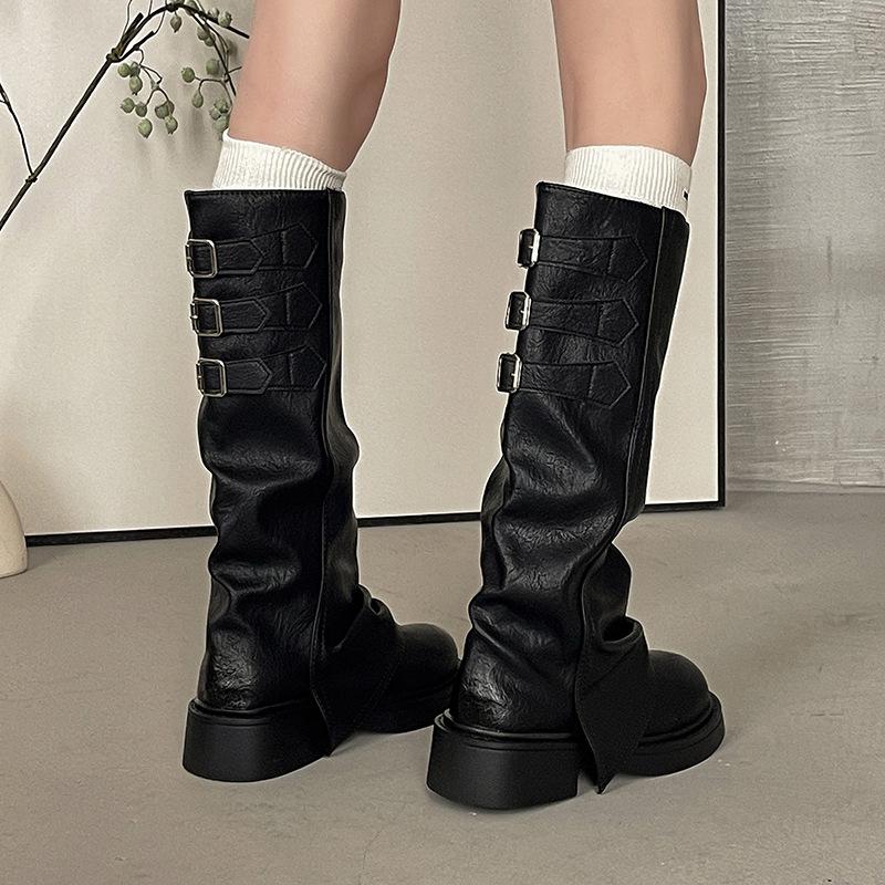 Европейские и американские спайс-герлз на толстой подошве, уличный универсальный стиль, мятые женщины, осенне-зимняя мода, ретро-дизайн, стиль для путешествий, мода бо