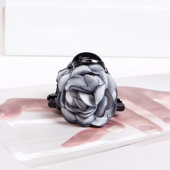 Женская заколка для волос с двухсторонним декором в виде цветка розы, противоскользящие зубцы, заколка для волос с затылком в виде акулы, украшение для волос