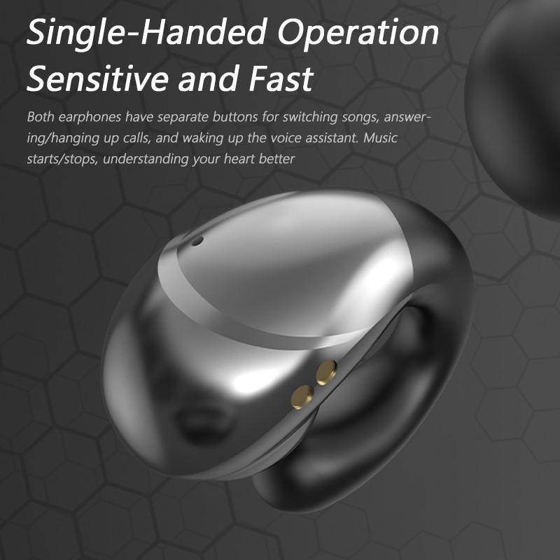 Настоящие беспроводные наушники Bluetooth 5.3 с зажимом для ушей, наушники с шумоподавлением, наушники для бега, спорта, бизнеса, громкой связи, гарнитуры для звонков