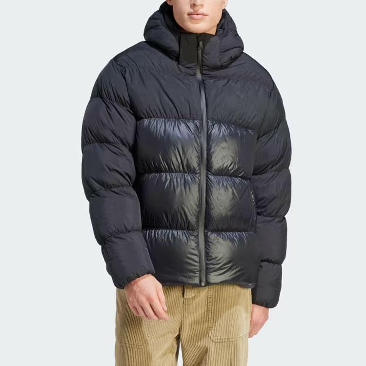 Adidas Оригинальная однотонная мужская куртка с длинным рукавом и капюшоном, черная IL2572