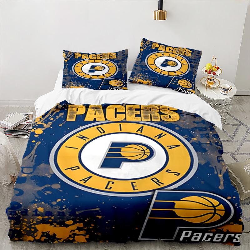 Pacers Basketball Team Bedding Set 3pcs, High Quality Bedding Set Including 1pc Duvet Cover And 2pcs Pillowcases for Bedroom, Dormitory Gift
