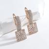 Женские квадратные белые серьги с цирконием цвета розового золота, винтажные серьги для свадьбы в этническом стиле, модные украшения