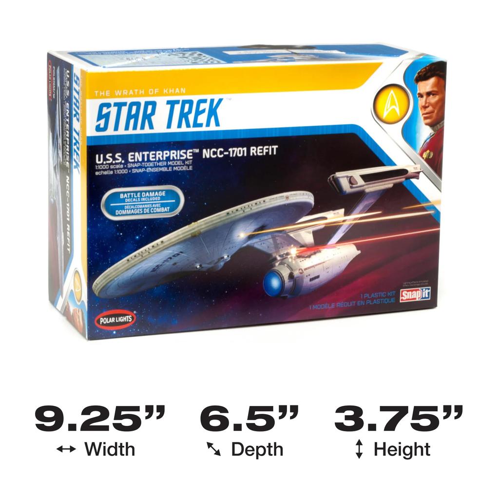 Polar Lights Star Trek The Wrath of Khan Enterprise Renovated Scale Plastic Model POL974 U.S.S. NCC-1701 1/1000