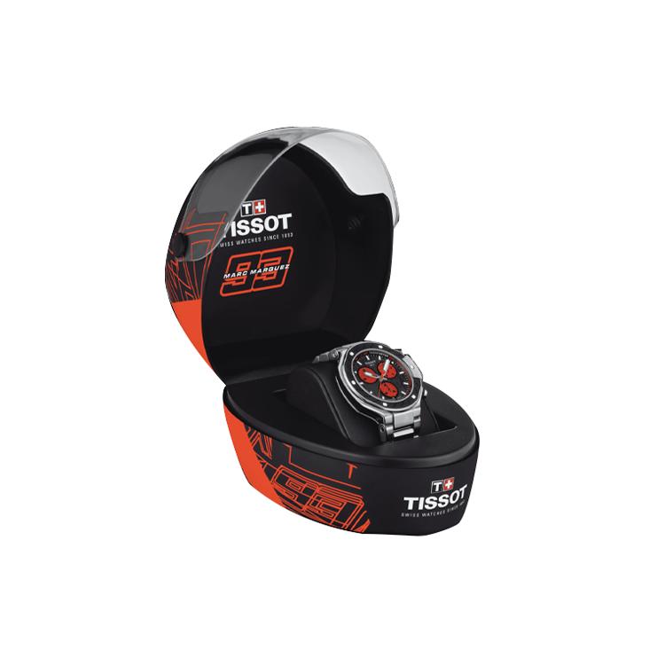 Tissot T RACE MARC MARQUEZ Кварцевый Механизм Водонепроницаемые 100м Мужские Часы Часы 45мм Черный Циферблат T141.417.11.051.00