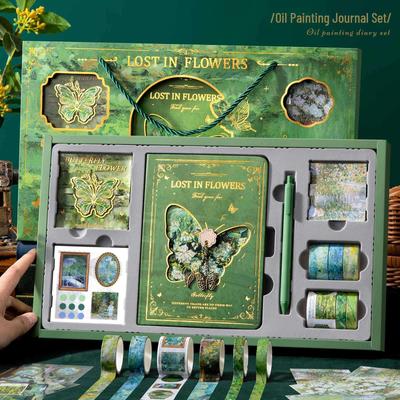 Винтажный набор блокнотов с масляной живописью: Подарок-блокнот и дневник для студентов - Идеальный сувенир на День знаний или День защиты детей