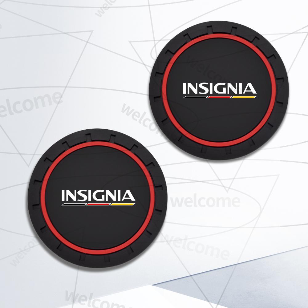 2pcs PVC For Opel Corsa Insignia LOGO OPC Line GTC Vauxhall Car Coaster Water Cup Anti-Slip Silicone Pads Interior Decoration