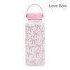 Бутылка вакуумная 1000 мл с принтом, портативная вакуумная спортивная бутылка, вакуумная термоизолированная, с принтом в виде банта и цветов, тамблер Aquaflask