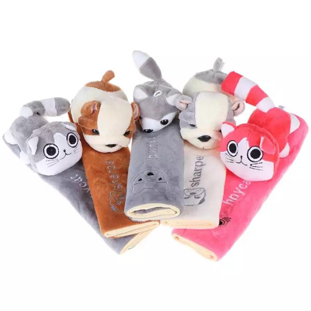 Soft Puppy Seatbelt Cover Animal Auto Seat Belts Covers Plush Shoulder Car Seat Cover Pink Cat