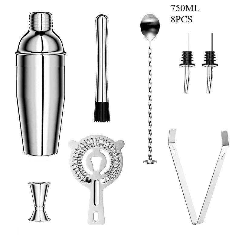 UPORS Stainless Steel Cocktail Shaker Mixer Wine Martini Boston Shaker For Bartender Drink Party Bar Tools 550ML/750ML