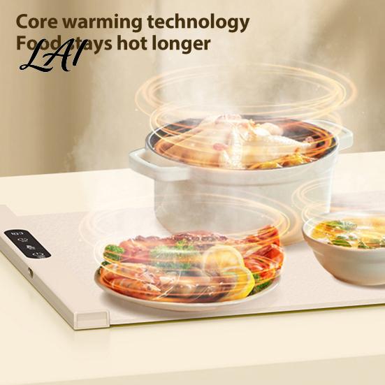 Tabletop Buffet Warmer Electric Food Warming Mat 38x62cm Rollable Heating Insulation Board for with 6 Adjustable Temperature Foldable Tray