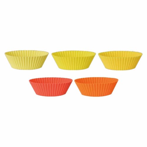 Ippinsha Silicone Cups, Set of 5, Microwave, Dishwasher, and Oven Safe, Yellow, Sugar Land, 41206-4