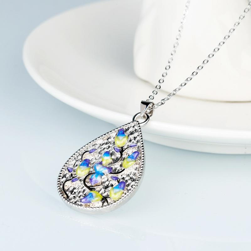 Персонализированное разноцветное ожерелье с листьями, эмалированные подвески-аксессуары