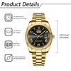Римский алфавит Аналоговый дисплей Светящийся календарь День недели Водонепроницаемость 3ATM Нержавеющая сталь Золото Кварцевые часы Для отдыха Бизнес Стильные Модные