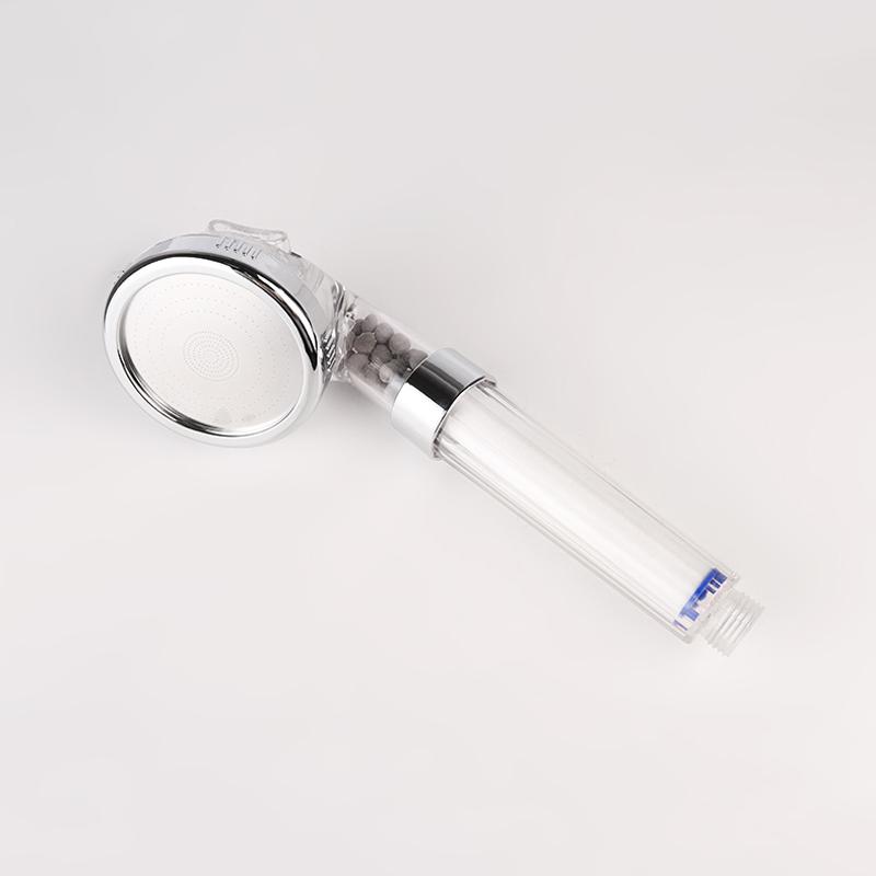 Hot Selling High Pressure 3-Function Handheld Filter Stainless Steel Shower Head Water Saving PP Cotton Filter Easy Installation