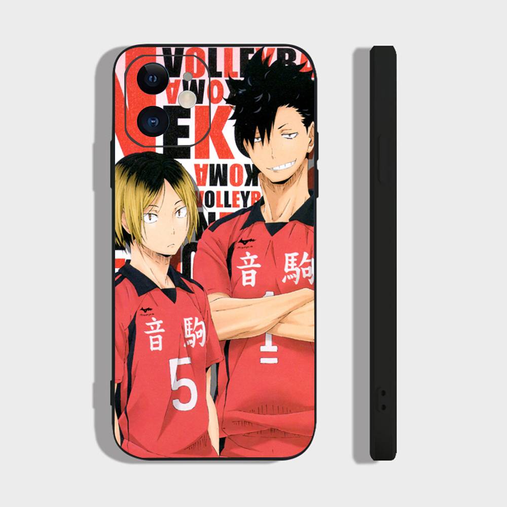 Аниме H-Haikyuu Nekoma Чехол для телефона Для iPhone 17 Air 16 15 14 13 Pro Max 11 12 Черный силиконовый чехол