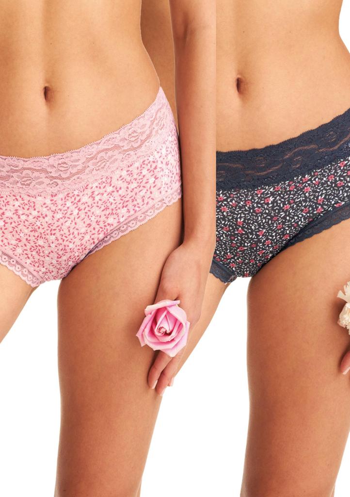 Figi damskie klasyczne (2 pack) w subtelnej kobiecej kolorystyce LPC 640 Key