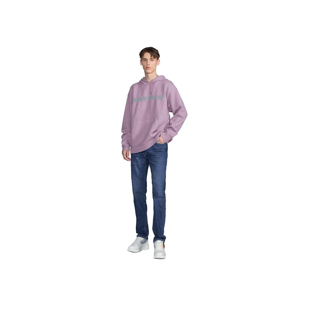Lee FW22 Худи с принтом букв Мужские свитеры Светло-фиолетовый LMT003749100207A01726