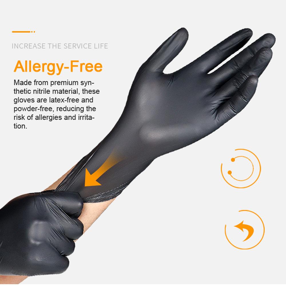 100pcs Disposable Nitrile Gloves Latex Free Powder Free Daily Protecting Gloves Oil Proof & Wear Resistant for Cleaning