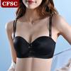 Нижнее белье без бретелек, собранное, нескользящее, без стального кольца, закрытое сбоку, без следов, невидимое, с открытой спиной, летний бюстгальтер