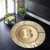 Круглый ковер Bitcoin Противоскользящий Круглый ковер Большой для дома Гостиная Коврик для пола Декор для спальни Коврик под стул Коврик под барабан Коврик для стула