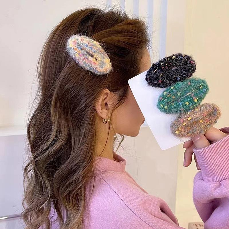 Корейская красочная плюшевая заколка для волос для женщин Ins Winter Temperamenta Duckbill Clips Hairpin Sweet Girl Hair Accessories