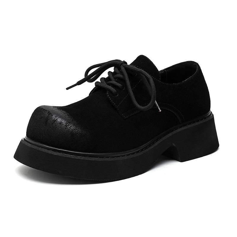 British Style Low-top Spring Casual Retro Men's Big Head Thick Sole Heightening Trend Ins Style Men's Shoes 9525-A