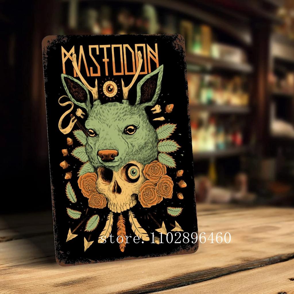 Mastodon Певец Металлические Таблички и Знаки настенный декор Винтажные Жестяные Таблички Капитан Металлический Постер Декор для Бара Паба Клуба Настенное Украшение