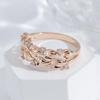 Роскошные кольца с двойной лентой и белым цирконом цвета розового золота, модные украшения для женщин