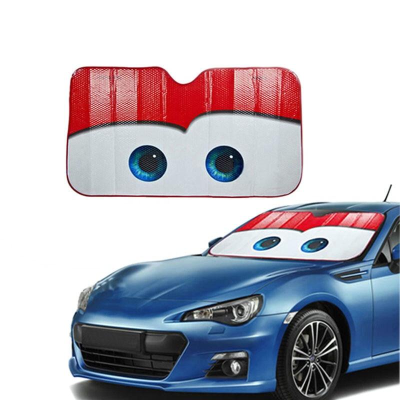 Cartoon Aluminium Foil Car Windshield Sun Shade Big Eyes Cars Front Window Visor