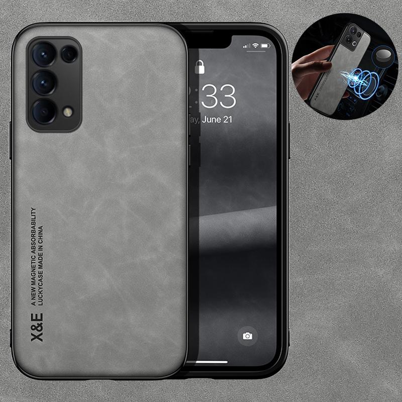 Для OPPO Find X3 Pro чехол роскошный кожаный текстурный автомобильный магнитный держатель чехол для телефона для Oppo Find X2 X3 Lite X2 Neo мягкая задняя крышка