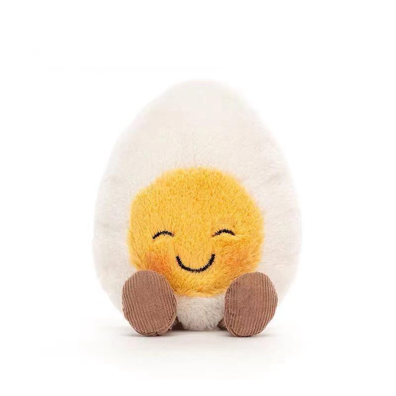 Adorable Boiled Egg Stuffed Toy With Expressive Faces 30cm Tall