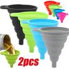 2Pcs -Foldable Car Engine Funnel Silicone Liquid Funnel Washer Fluid Change Portable Car Engine Oil Change Funnel Car Accessories