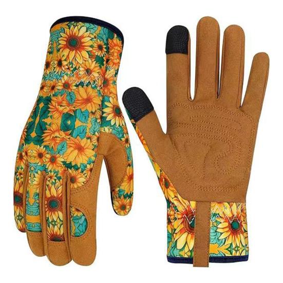 1 пара женских садовых перчаток, износостойкие, толстые, с пятью пальцами, противоскользящие, впитывающие пот, устойчивые к царапинам, перчатки для прополки, копания, посадки