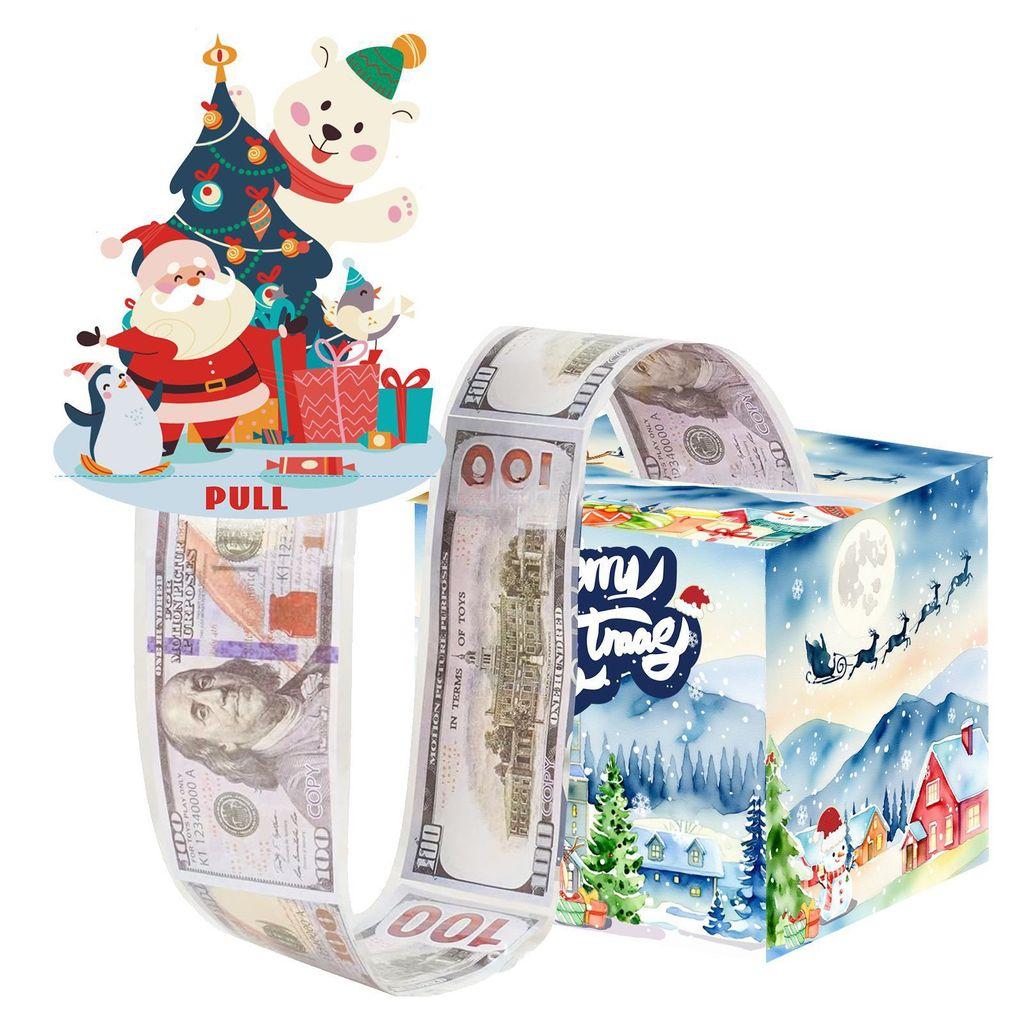 Blue Snowy Christmas Theme Party Gift Box With Paper Construction Prop Events