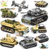 1061PCS 8in2 WW2 Army Truck Tank Building Block Military Car Plane Weapon Soldier Figure Model Bricks Toys for Children